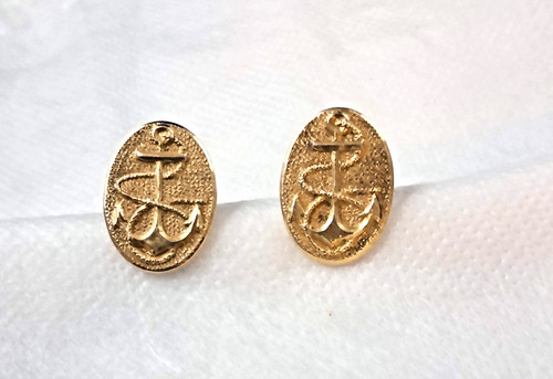 14k nautical anchor cufflinks - nautical,