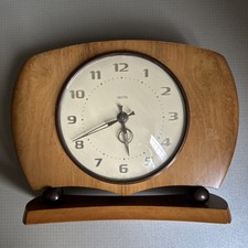 Vintage Smiths Sectronic Mantel Clock Mid century wooden 1960’s Made In Britain 