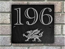 Slate House Number Door Plaque