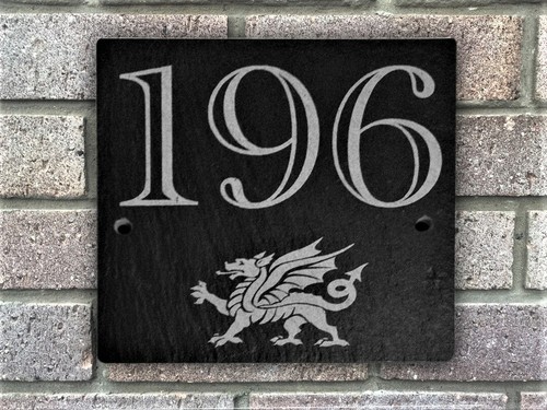 Slate house number - number, plaque