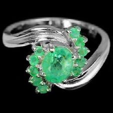 Silver Ring Green Emerald