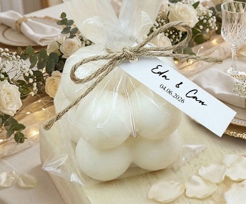 Wedding bubble candle - wedding,