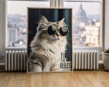 Trendy Cat Drinking Champagne