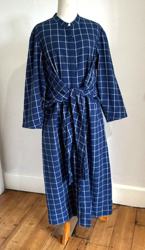 Toast navy check shirt dress - navy,
