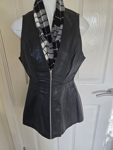Black leather longline - leather,