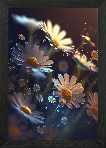 Daisy flowers framed wall - daisy,