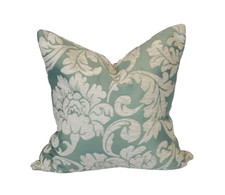 duckegg  and cream damask design fabric cushion cover 16"x16"