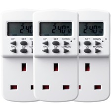 7 Day Timer Electronic Plug in Digital LCD Display 10 Programs Home Security