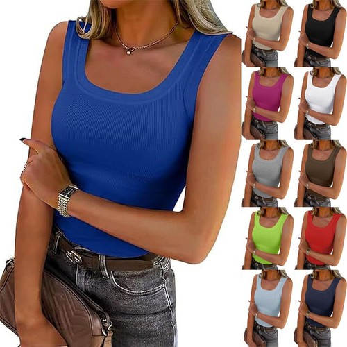 Women ribbed square neck - ribbed,