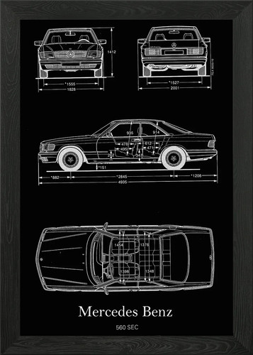 Mercedes benz 560sec framed - 560sec,