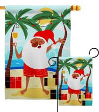 Santa Vacation Garden Flag