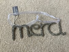 BNWT Monsoon Home silver beaded sign - Merci - message