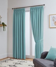 Blackout Curtains Thermal Pencil Pleat Tape Top - Energy Saving + Tie Backs