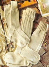 knitting pattern fisherman socks mens ladies aran fishermens