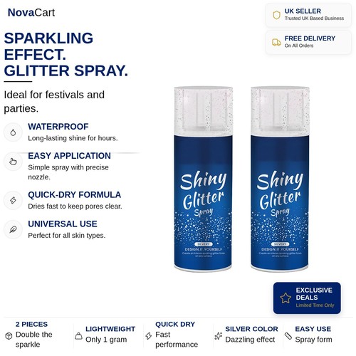 Glitter hair spray silver - -,