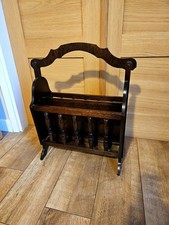 Vintage Oak Magazine Rack / Made in England 1960s 