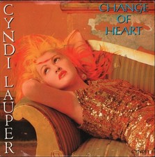 Cyndi Lauper Change of Heart 7" vinyl UK Portrait 1986 - pic sleeve has light