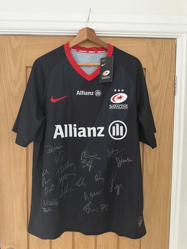 Signed saracens rugby shirt - signed,