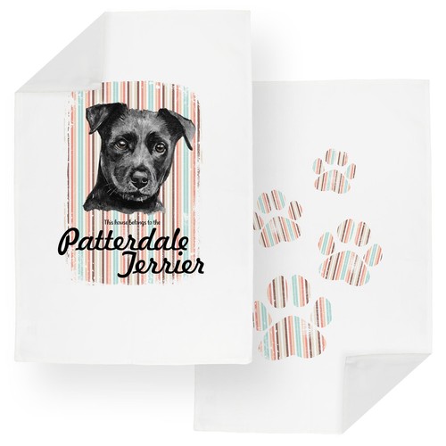 Patterdale terrier tea towel - patterdale,