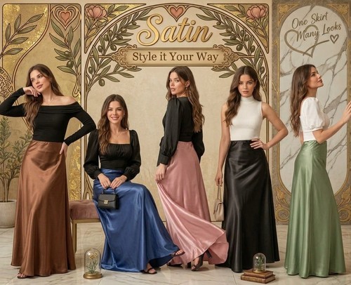 Ladies satin skirt women - skirt, women’s