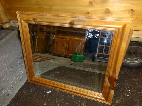 Pine bevelled mirror - a,