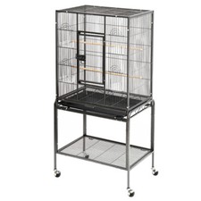 Metal Parrot Cage Large Rolling Bird Cage Canary Cockatiel & Rolling Stand 135cm