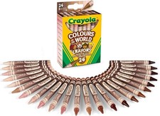 Crayola 24 Crayons Colours of the World Wax Colouring Pencils New