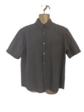 Next Mens Grey Check Short Sleeve Shirt Size XL Soft Touch