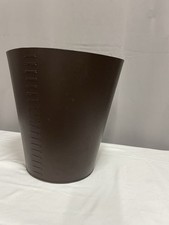lineabeta brown leather paper waste basket