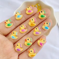 Resin Duck Ducks Charms Set for DIY Cruise Crafts, 50pcs Flatback Beads