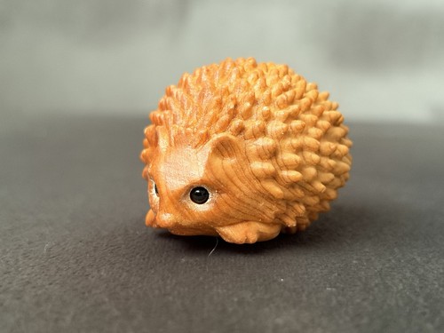 Hand carved hedgehog wooden - hand,