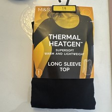 M&S Thermal Heatgen Long Sleeve Top Black Size 16 BNWT Marks and Spencer 