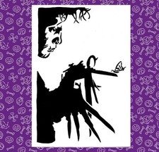 EDWARD SCISSORHANDS SILHOUETTE VINYL STICKER, TIM BURTON, JOHNNY DEPP 8"