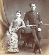 Victorian CDV Photo Soldier Suffolk Yeomanry Medal Clarke Woman Bury St Edmunds