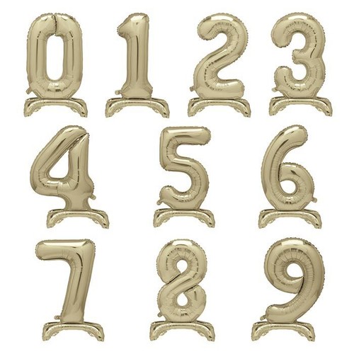 Gold standing number air fill - gold,