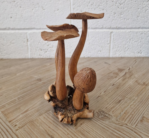 Mid century hand carved - carved, wooden