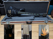 Warwick Streamer Stage 1 Custom “Ganja Bass” Black - Real Ganja Leaf + Ebony FB