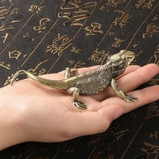 Brass Lizard Statue Figurine -