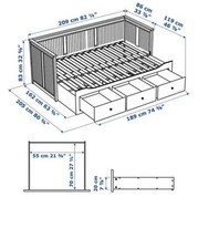 Ikea Daybed in Grey - 3 drawers. Extends into a double bed. 2 single mattresses