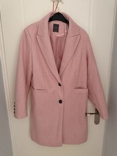 Primark Women's Pink Teddy Winter Coat Size Medium