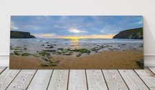 Mawgan Porth beach at sunset