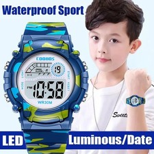 Kids Children Boys Girls Colour Digital Sports LED Wrist Watch Watches UK
