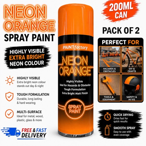 Neon orange spray paint - x,