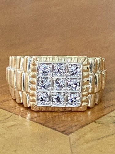 Gents 9ct gold - gold, diamond