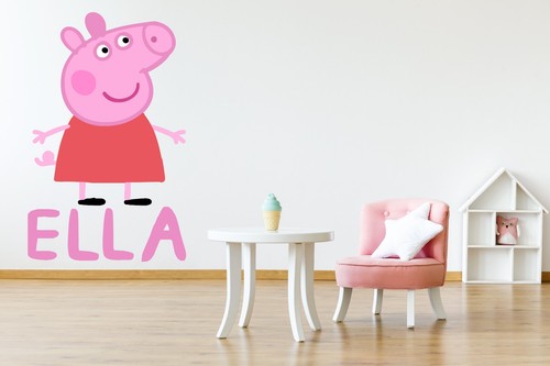 Peppa pig personalised wall - peppa,