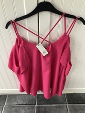 pink cold shoulder top