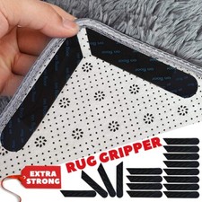 8 X RUG CARPET MAT GRIPPERS RUGGIES NON SLIP SKID REUSABLE WASHABLE GRIPS UK