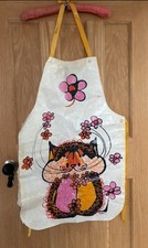 Vintage 1970s Plastic Apron Kitchen Apron Cat