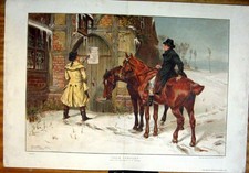 Original Old Antique Print