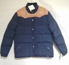 PENFIELD Pellam Down Puffer Padded Jacket Navy/ Brown Water Repellent Size Large